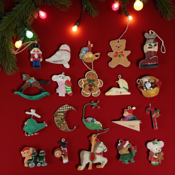 Hallmark Other - 80s 90s Hallmark Avon Miniature Christmas Ornament Lot Nutcracker Rocking Horse